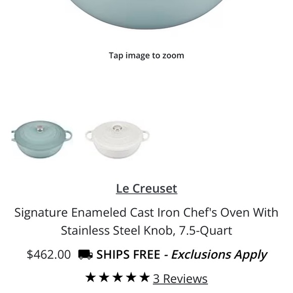 Le Creuset Enameled Cast Iron Signature Chef Dutch Oven - Sea Salt 7.5 qt - Picture 10 of 13